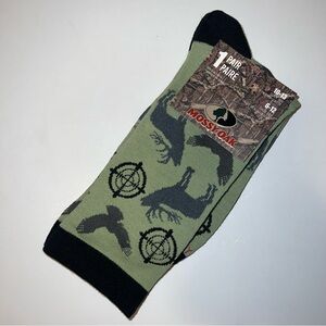 Mossy Oak Hunting Design Green and Black Men's Socks